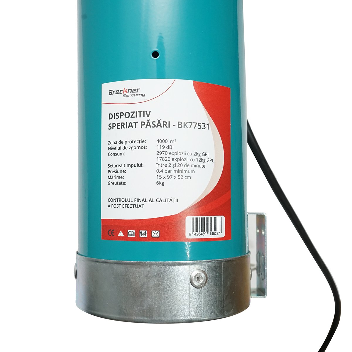 Tun mecanic cu explozie pe gaz pentru speriat pasari 150x970x520mm